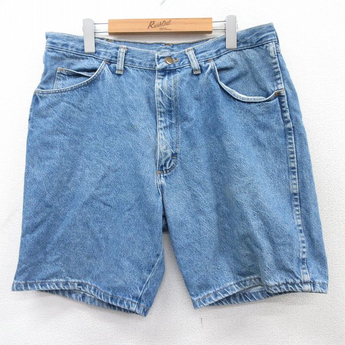乐天商城 - 【中古】古着 ラングラー Wrangler ショートパンツ ショーツ メンズ 90年代 90s コットン USA製 アメリカ製 紺 ネイビー デニム 【spe】 W35 中古 ボトムス 短パン ショーパン ハーフ | 春夏 春物 春服 夏物 夏服 半ズボン カジュアル メンズファッション ファッ
