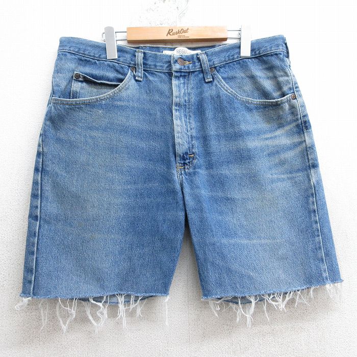 【中古】古着 リー Lee ショートパンツ メンズ ヒゲ コットン 紺 ネイビー デニム W36 中古 ボトムス 短パン ショーパン ハーフ | 春夏 春物 春服 夏物 夏服 半ズボン カジュアル メンズファッション ファッション おしゃれ 5OF