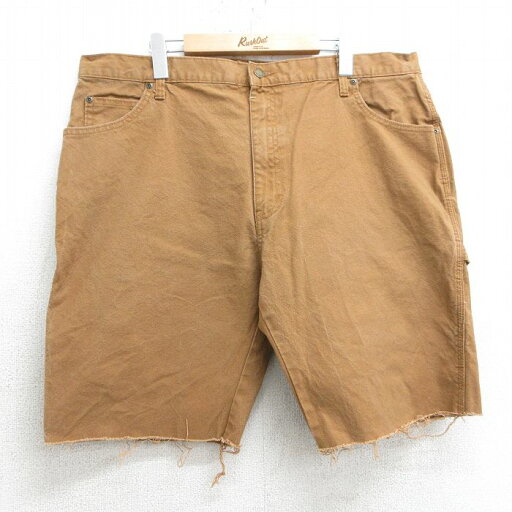 【中古】古着 ディッキーズ Dickies ショート ペインターパンツ ショーツ メンズ ダック地 大きいサイズ ゆったり オーバーサイズ 茶系 ブラウン 【spe】 W40 中古 ボトムス 短パン ショーパン | 春夏 春物 春服 夏物 夏服 半ズボン カジュアル メンズファッショ