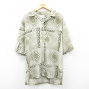 【中古】古着 半袖シャツ メンズ 90年代 90s ロング丈 開襟 オープンカラー USA製 アメリカ製 緑系他 グリーン XLサイズ 中古 トップス | 春夏...