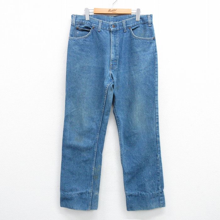 【中古】古着 ジーンズ メンズ 90年代 90s コットン USA製 アメリカ製 紺 ネイビー デニム W36 中古 ボトムス ジーパン Gパン ロングパンツ | 春夏 春物 春服 秋冬 秋物 秋服 長ズボン カジュアル メンズファッション ファッション おしゃれ 2OF