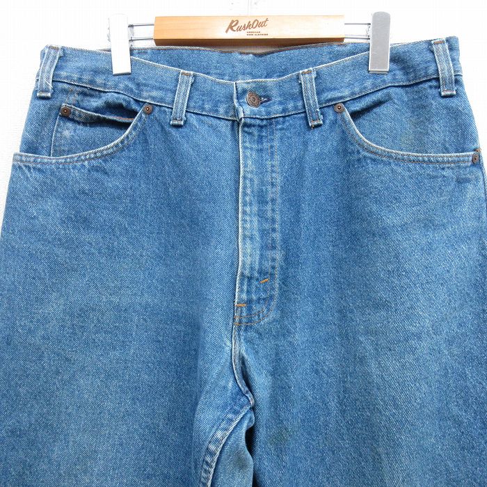【中古】古着 ジーンズ メンズ 90年代 90s コットン USA製 アメリカ製 紺 ネイビー デニム W36 中古 ボトムス ジーパン Gパン ロングパンツ | 春夏 春物 春服 秋冬 秋物 秋服 長ズボン カジュアル メンズファッション ファッション おしゃれ 2OF