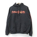 【中古】古着 長袖 ロック バンドスウェットパーカー メンズ モーションレスインホワイト 黒 ブラック 【spe】 Mサイズ 中古 スエット トレーナー トップ...