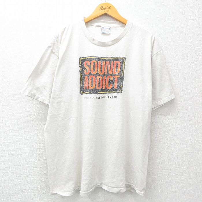 乐天商城 - 【中古】古着 All Sport 半袖 ビンテージ ヴィンテージTシャツ メンズ 00年代 00s SOUND 大きいサイズ 2L LL ビッグシルエット ゆったり ビッグサイズ オーバーサイズ コットンクルーネック 丸首 白 ホワイト 【spe】 XLサイズ 中古 | 春夏 夏物 夏服 ヴィンテー