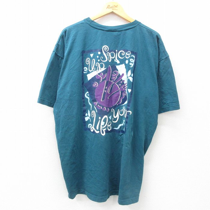 樂天商城 - 【中古】古着 半袖 ビンテージ ヴィンテージTシャツ メンズ 90年代 90s ディズニー DISNEY INSTITUTE 大きいサイズ 2L LL ビッグシルエット ゆったり ビッグサイズ オーバーサイズ コットン クルーネック 丸首 緑系 グリーン 【spe】 XLサイズ 中古 | 春夏 夏物