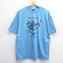 【中古】古着 半袖 ビンテージ ヴィンテージTシャツ メンズ 00年代 00s ショッピングカート 大きいサイズ 2L LL ビッグシルエット ゆったり ビッグサイズ オーバーサイズ コットン クルーネック 丸首 薄紺 ネイビー XLサイズ 中古 | 春夏 夏物 夏服 ヴィンテージT(4)