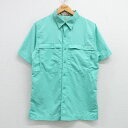 【中古】古着 半袖 フィッシングシャツ メンズ 青緑系 内側メッシュ Mサイズ 中古 トップス | 春夏 春物 春服 夏物 夏服 カジュアルシャツ メンズファッション 半袖シャツ おしゃれ カジュアル(4)