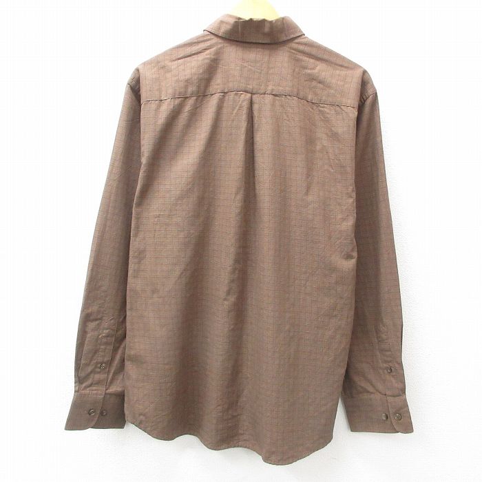 【中古】古着 ドッカーズ 長袖 ブランドシャツ メンズ ボタンダウン 茶他 ブラウン チェック XLサイズ 中古 トップス | 春夏 春物 春服 秋冬 秋物 秋服 カジュアルシャツ メンズファッション 長袖シャツ おしゃれ カジュアル 5OF