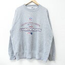 【中古】古着 リー Lee 長袖スウェット メンズ 00年代 00s NFL ニューイングランドペイトリオッツ クルーネック 丸首 グレー 霜降り アメフト ス...