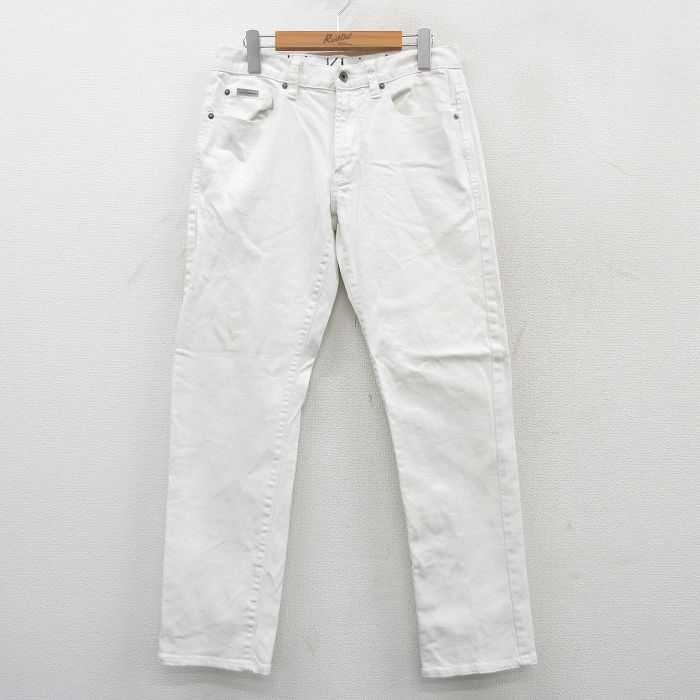 【中古】古着 カルバンクライン Calvin Klein ジーンズ メンズ 白 ホワイト W30 中古 ボトムス ジーパン Gパン ロングパンツ | 春夏 春物 春服 秋冬 秋物 秋服 長ズボン カジュアル メンズファッション ファッション おしゃれ
