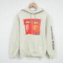【中古】古着 長袖スウェットパーカー メンズ 00年代 00s ジャンミシェルバスキア ベージュ カーキ Sサイズ 小さいサイズ 中古 スエット トレーナー トップス | 春夏 春物 春服 秋冬 秋物 秋服 メンズファッション カジュアル おしゃれ ファッション