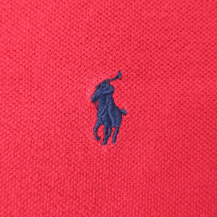 【中古】古着 ラルフローレン 90年代 90s 長袖ポロシャツ メンズ 赤 Ralph Lauren ...