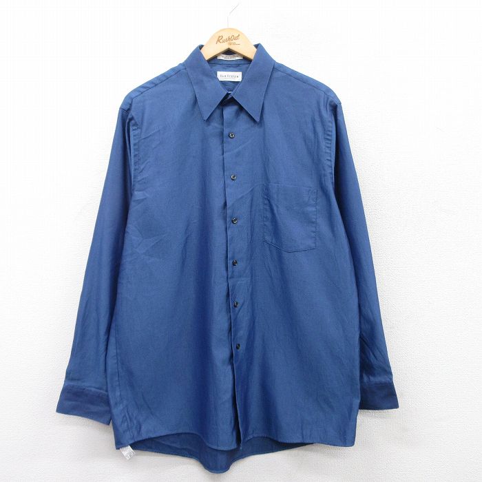 乐天商城 - 【中古】古着 バンヒューセン 長袖シャツ メンズ 紺 ネイビー XLサイズ 中古 トップス | 春夏 春物 春服 秋冬 秋物 秋服 カジュアルシャツ メンズファッション 長袖シャツ おしゃれ カジュアル
