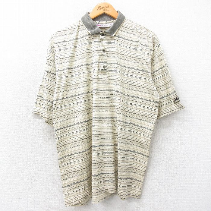 【中古】古着 90s 半袖ポロシャツ メンズ ベージュ XLサイズ 90年代 ヴィンテージ ...