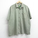 【中古】古着 カベラス 半袖シャツ メンズ 00年代 00s 魚 総柄 大きいサイズ 2L LL ビッグシルエット ゆったり ビッグサイズ オーバーサイズ レーヨン 開襟 オープンカラー 薄緑 グリーン 【spe】 XLサイズ 中古 トップス | 春夏 春物 春服 夏物 夏服 カジュアル(4)