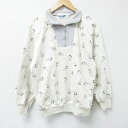 【中古】古着 長袖 ハーフジップスウェット メンズ 00年代 00s スヌーピー SNOOPY 総柄 ツートンカラー バイカラー ベージュ他 カーキ Mサイズ ...