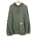 【中古】古着 エディーバウアー Eddie Bauer 長袖スウェットパーカー メンズ 無地 大きいサイズ 2L LL ビッグシルエット ゆったり ビッグサイズ オーバーサイズ 緑 グリーン 【spe】 XLサイズ 中古 スエット トレーナー トップス | 春夏 春物 春服 秋冬 秋物 秋服 2OF
