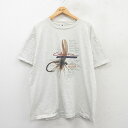 【中古】古着 コロンビア COLUMBIA 半袖 ビンテージ ヴィンテージTシャツ メンズ 90年代 90s ルアー コットン クルーネック 丸首 USA製 アメリカ製 薄グレー 霜降り 【spe】 XLサイズ 中古 | 春夏 夏物 夏服 ヴィンテージTシャツ メンズファッション カットソー(4)