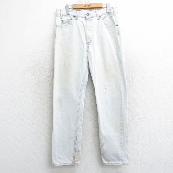 【中古】古着 リーバイス 505 デニム ジーンズ メンズ 00s 薄紺 ネイビー W34 ロングパンツ ボトムス カジュアル アメカジ ストリート きれいめ ヴィンテージ レトロ