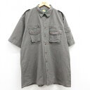 【中古】古着 カベラス 半袖 ハンティングシャツ メンズ 00年代 00s 大きいサイズ 2L LL ビッグシルエット ゆったり ビッグサイズ オーバーサイズ ロング丈 コットン グレー系 XLサイズ 中古 トップス | 春夏 春物 春服 夏物 夏服 カジュアルシャツ メンズファッ(4)