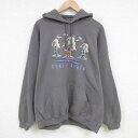 【中古】古着 長袖スウェットパーカー メンズ 00年代 00s 灯台 刺繍 大きいサイズ 2L LL ビッグシルエット ゆったり ビッグサイズ オーバーサイズ グレー系 XLサイズ 中古 スエット トレーナー トップス | 春夏 春物 春服 秋冬 秋物 秋服 メンズファッション カジ 2OF