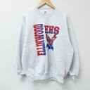 【中古】古着 長袖スウェット メンズ 90年代 90s エリンウッド クルーネック 丸首 USA製 アメリカ製 薄グレー 霜降り XLサイズ 中古 スエット ト...
