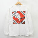 【中古】古着 ジャージーズ 長袖 ビンテージ ヴィンテージTシャツ メンズ 00年代 00s バレーボール コットン クルーネック 丸首 白 ホワイト XLサイズ 中古 | 春夏 春物 春服 秋冬 秋物 秋服 メンズファッション ロンT カットソー ロンティー ロングT ロングTシャ 2OF