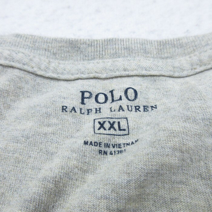 【中古】古着 ラルフローレン 半袖Tシャツ メンズ グレー ワンポイントロゴ XLサイ...