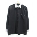 【中古】古着 長袖シャツ メンズ 90年代 90s POSTMAN 黒 ブラック XLサイズ 中古 トップス | 春夏 春物 春服 秋冬 秋物 秋服 カジュアルシャツ メンズファッション 長袖シャツ おしゃれ カジュアル