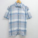 【中古】古着 半袖シャツ メンズ 90年代 90s USA製 アメリカ製 薄紺他 ネイビー チェック Mサイズ 中古 トップス | 春夏 春物 春服 夏物 夏服...