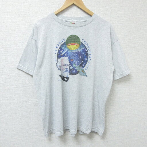【中古】古着 フルーツオブザルーム 半袖 ビンテージ ヴィンテージTシャツ メンズ 00年代 00s ジュールヴェルヌ 気球 大きいサイズ 2L LL ビッグシルエット ゆったり ビッグサイズ オーバーサイズ クルーネック 丸首 薄グレー 霜降り 【spe】 XLサイズ 中古 | 春 【中古】古着 フルーツオブザルーム 半袖 ビンテージ ヴィンテージTシャツ メンズ 00年代 00s ジュールヴェルヌ 気球 大きいサイズ 2L LL ビッグシルエット ゆったり ビッグサイズ オーバーサイズ クルーネック 丸首 薄グレー 霜降り 【spe】 XLサイズ 中古 | 春