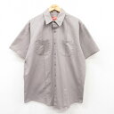 【中古】古着 半袖 ワークシャツ メンズ 90年代 90s 大きいサイズ 2L LL ビッグシルエット ゆったり ビッグサイズ オーバーサイズ USA製 アメリカ製 グレー XLサイズ 中古 トップス | 春夏 春物 春服 夏物 夏服 カジュアルシャツ メンズファッション 半袖シャツ(4)