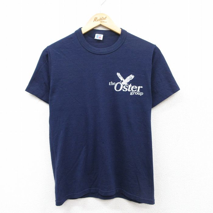 【中古】古着 ラッセル 半袖 ビンテージ ヴィンテージTシャツ メンズ 80年代 80s Oster group 鳥 クルーネック 丸首 紺 ネイビー Sサイズ 小さいサイズ 中古 | 春夏 夏物 夏服 ヴィンテージTシャツ メンズファッション カットソー ティーシャツ ティシャツ メンズ 5OF