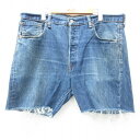 【中古】古着 リーバイス Levis 501 ショートパンツ ショーツ メンズ ヒゲ コットン 紺 ネイビー デニム W38 中古 ボトムス 短パン ショーパン ハーフ | 春夏 春物 春服 夏物 夏服 半ズボン カジュアル メンズファッション ファッション おしゃれ(4)