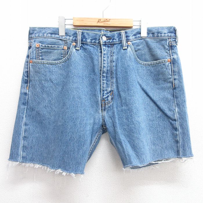 【中古】古着 リーバイス Levis 505 ショートパンツ ショーツ メンズ コットン 紺 ネイビー デニム W38 中古 ボトムス 短パン ショーパン ハーフ | 春夏 春物 春服 夏物 夏服 半ズボン カジュアル メンズファッション ファッション おしゃれ