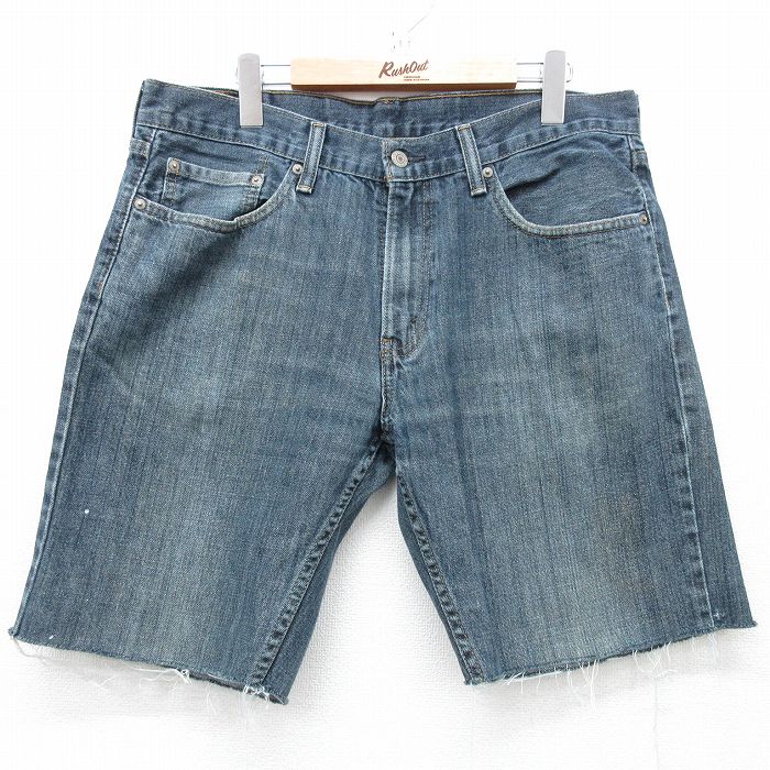 【中古】古着 リーバイス 559 ショートパンツ メンズ ネイビー W35 デニム ハーフパンツ ヒゲ加工 アメカジ ストリート カジュアル きれいめ ヴィンテージ レトロ オールド