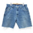 【中古】古着 ラングラー Wrangler ショートパンツ ショーツ メンズ ヒゲ コットン 紺 ネイビー デニム W36 中古 ボトムス 短パン ショーパン ハーフ | 春夏 春物 春服 夏物 夏服 半ズボン カジュアル メンズファッション ファッション おしゃれ(4)
