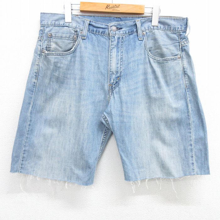 【中古】古着 リーバイス569 ショートパンツ メンズ ネイビー W35 ヒゲ デニム ショーツ カジュアル ストリート アメカジ きれいめ ヴィンテージ レトロ オールド