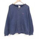 【中古】古着 トミーヒルフィガー TOMMY HILFIGER 長袖 ブランドスウェット メンズ 90年代 90s ワンポイントロゴ 大きいサイズ 2L LL ...