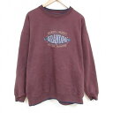 【中古】古着 長袖スウェット メンズ 00年代 00s グランパ 刺繍 大きいサイズ 2L LL ビッグシルエット ゆったり ビッグサイズ オーバーサイズ クル...