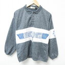 【中古】古着 長袖スウェット メンズ 90年代 90s ウイングフット スポーツ ツートンカラー バイカラー 襟付き 濃グレー 霜降り Lサイズ 中古 スエット トレーナー トップス | 春夏 春物 春服 秋冬 秋物 秋服 メンズファッション カジュアル おしゃれ ファッション 2OF