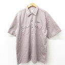 【中古】古着 ディッキーズ Dickies 半袖 ワークシャツ メンズ doka ベージュ カーキ チェック XLサイズ 中古 トップス | 春夏 春物 春服 夏物 夏服 カジュアルシャツ メンズファッション 半袖シャツ おしゃれ カジュアル(4)