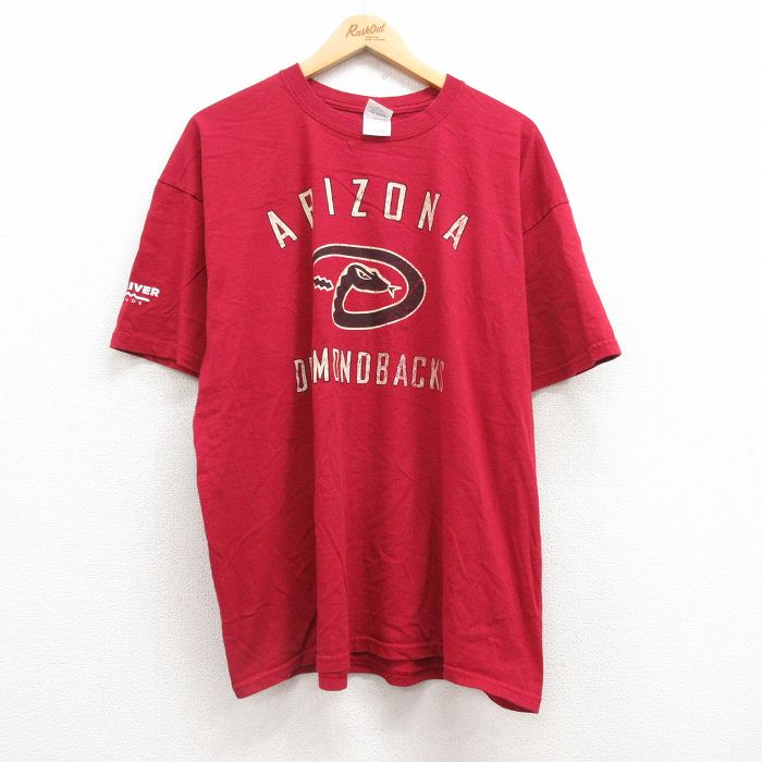 【中古】古着 半袖 ビンテージ ヴィンテージTシャツ メンズ 00年代 00s アリゾナダイヤモンドバックス 大きいサイズ 2L LL ビッグシルエット ゆったり ビッグサイズ オーバーサイズ コットン クルーネック 丸首 エンジ XLサイズ 中古 | 春夏 夏物 夏服 ヴィンテー 5OF