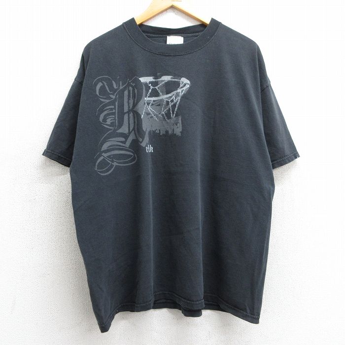 乐天商城 - 【中古】古着 リーボック REEBOK 半袖 ビンテージ ヴィンテージTシャツ メンズ 00年代 00s バスケットボール 大きいサイズ 2L LL ビッグシルエット ゆったり ビッグサイズ オーバーサイズ コットン クルーネック 丸首 黒 ブラック XLサイズ 中古 | 春夏 夏物 夏服
