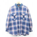 【中古】古着 FADED GLORY 長袖シャツ レディース 00年代 00s 襟デニム コットン 紺他 ネイビー チェック 中古 ブラウス トップス | 春夏...