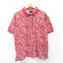 【中古】古着 半袖 ポロシャツ レディース 90年代 90s 花 総柄 コットン エンジ系他 中古 ブラウス トップス | 春夏 春物 春服 秋冬 秋物 秋服 ...
