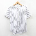 【中古】古着 ローリングス 半袖 ベースボールシャツ レディース 90年代 90s ラグラン USA製 アメリカ製 白他 ホワイト ストライプ 中古 ブラウス トップス | 春夏 春物 春服 秋冬 秋物 秋服 カジュアル レディースファッション おしゃれ かわいい