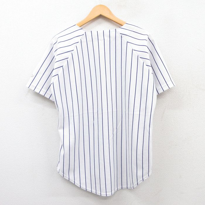 【中古】古着 ローリングス 半袖 ベースボールシャツ レディース 90年代 90s ラグラン USA製 アメリカ製 白他 ホワイト ストライプ 中古 ブラウス トップス | 春夏 春物 春服 秋冬 秋物 秋服 カジュアル レディースファッション おしゃれ かわいい 5OF
