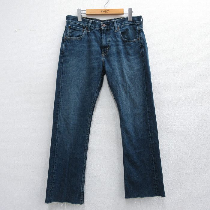 【中古】古着 ジーンズ Levis リーバイス 527 メンズ ブーツカット ヒゲ コットン 紺 ネイビー デニム W32 中古 ボトムス ジーパン Gパン ロングパンツ | 春夏 春物 春服 秋冬 秋物 秋服 長ズボン カジュアル メンズファッション ファッション おしゃれ