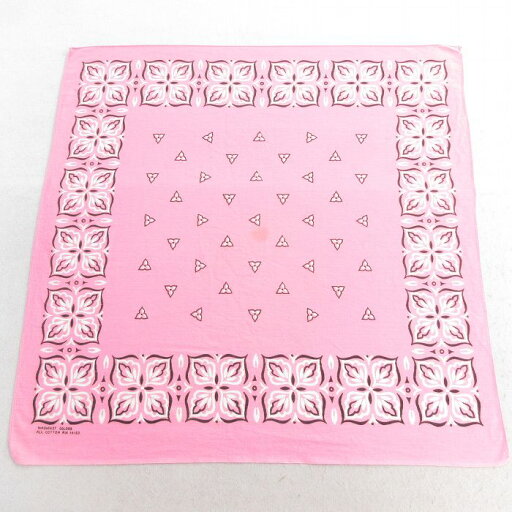 中古 ビンテージ ヴィンテージ バンダナ 70年代 70s 花柄 コットン ピンク 中古 ビンテージ ヴィンテージ バンダナ 70年代 70s 花柄 コットン ピンク